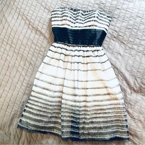 NWT BCBGMAXAZRIA Black and Gray Tulle Lined mini Dress – Size 2 -  Strapless - Picture 3 of 8